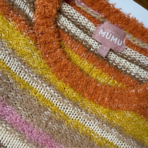 Show Me Your MuMu Sue Cuffed Striped Sweater Womens Size Large - Picture 4 of 10